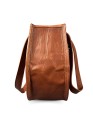 Madosh, Genuine Leather Classic Brown Half Moon Shoulder Tote Style Fashion Sleek Everyday Handbag Purse for Women